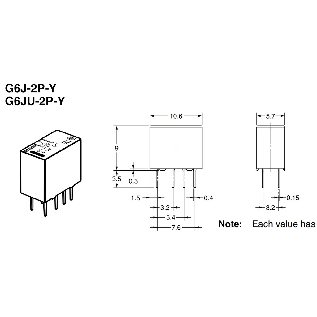 Relay Omron G6J-2P-Y (tháo máy)