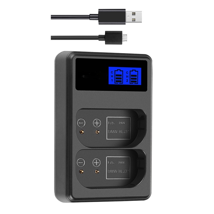 Bộ sạc pin LCD 2 khe DMW-BLJ31 DMW BLJ31 cho máy ảnh không gương lật Panasonic LUMIX S1 S1R S1H LUMI