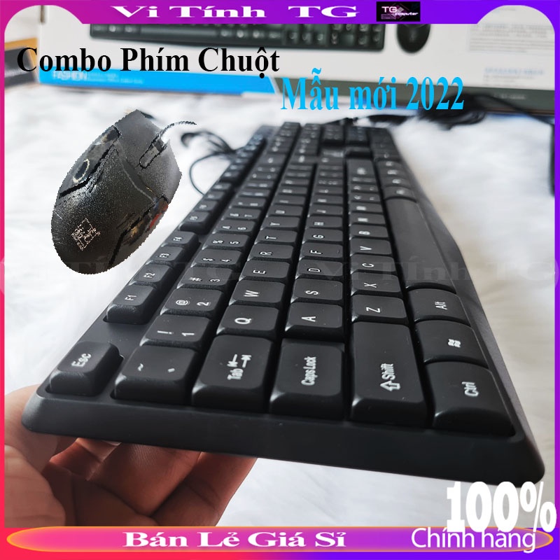 Combo bàn phím và chuột có dây văn phòng, học online bền bỉ kiểu dáng hiện đại