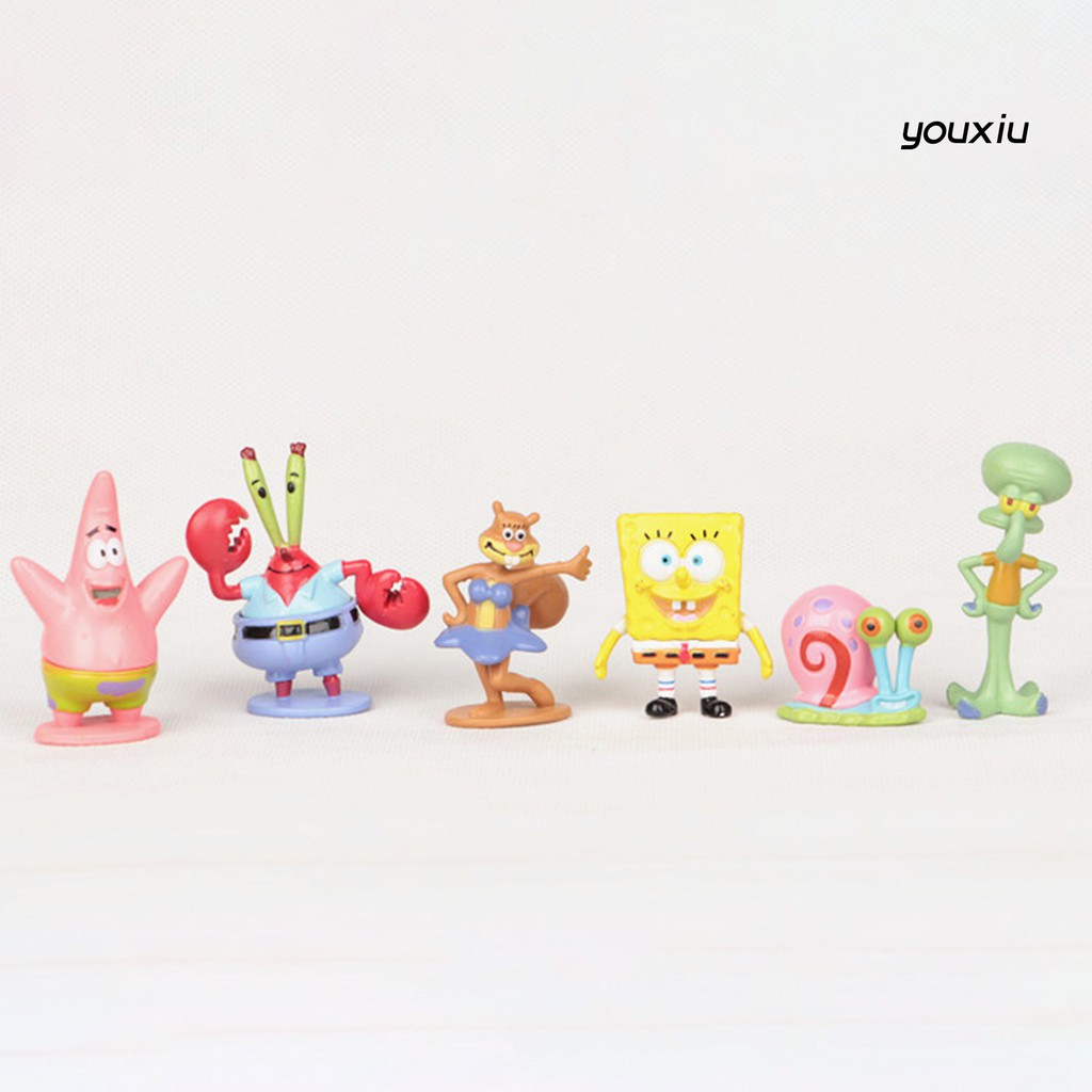 Set 6 Mô Hình Nhân Vật Phim Hoạt Hình Spongebob Đáng Yêu