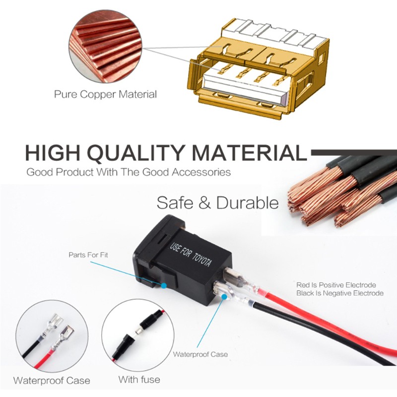Củ Sạc Hai Cổng Usb 4.2a Cho Xe Hơi Toyota