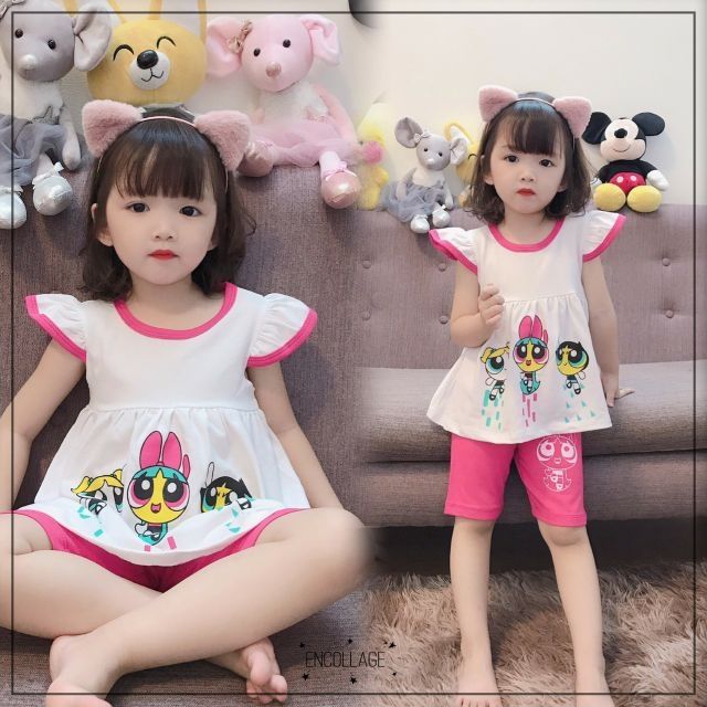 Bộ cotton bé gái cánh tiên 8-25kg