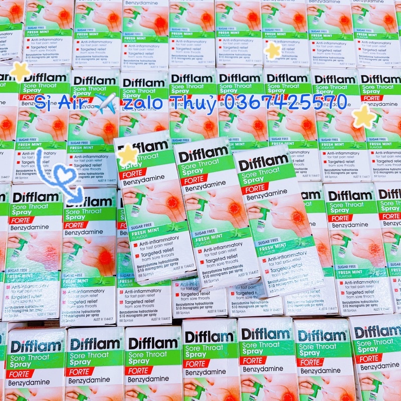 Xịt viêm họng Difflam của Úc xả date 5/24