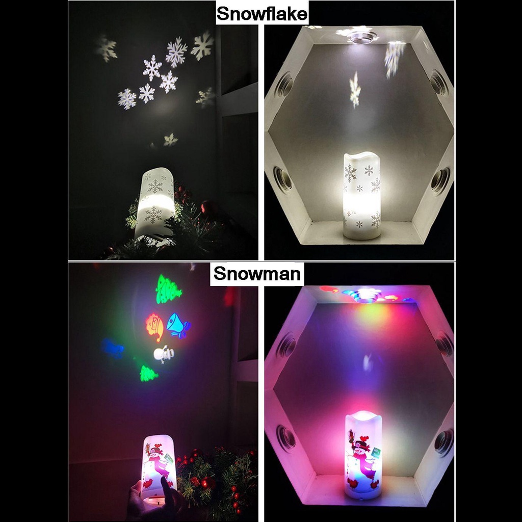 YIYU Đèn LED Chạy Pin / USB Hình Người Tuyết / Bông Tuyết Trang Trí Giáng Sinh