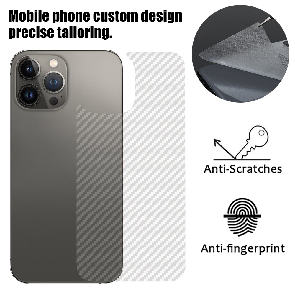 Anti-scratch Rear Screen Film Transparent Scratch Resistant Phone Back Sticker Back Screen Protector Cover Film Carbon Fiber Back Film Protective Back Film For Phone 13,14 Series