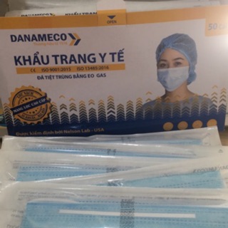 Khẩu trang y tế ĐÃ TIỆT TRÙNG Danameco 1 cái/gói-50 cái/ hộp