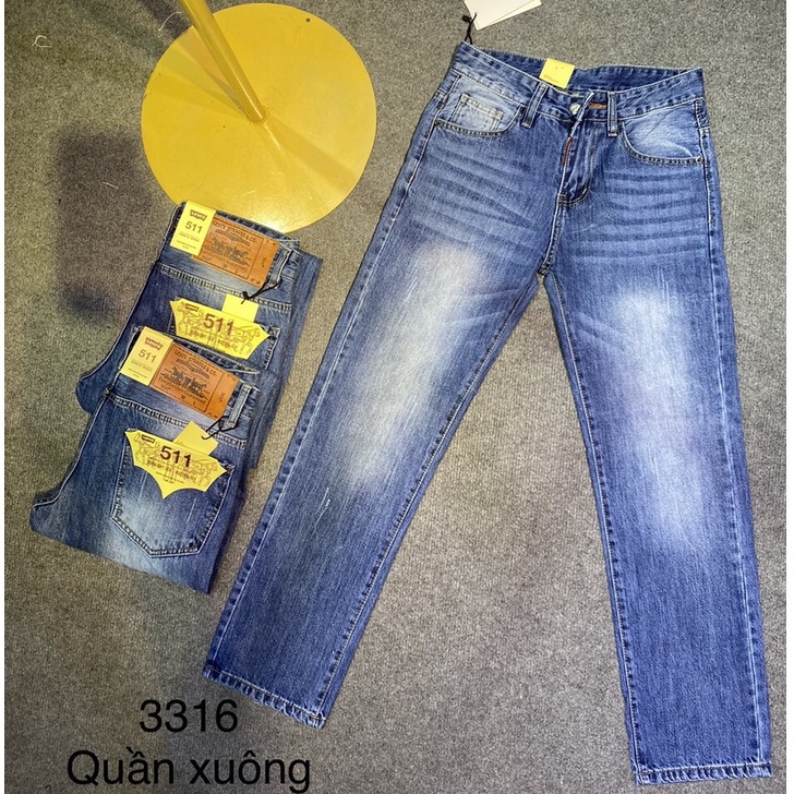 Quần Bò Ống Xuông, Quần Xuông Nam Khá Bảnh Ống Đứng Vải Bò Cao Cấp Không Phai Màu Tôn Dáng Hastore