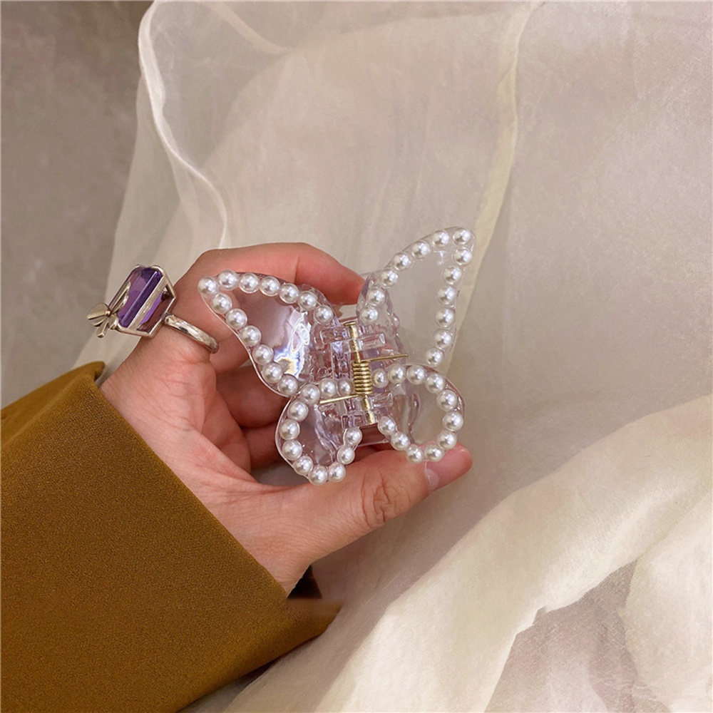 Kẹp tóc hình bướm kiểu cá mập đính đá thời trang cho nữ