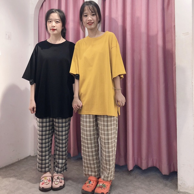 ÁO PHÔNG ÁO THUN TRƠN XẺ THREE FORM RỘNG - FREESIZE