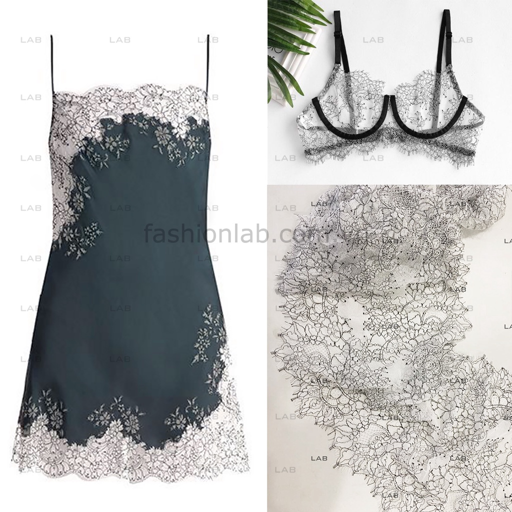 Ren tấm, ren chỉ thêu làm đồ lót, phối kết trang phục - Mẫu 002  #0208