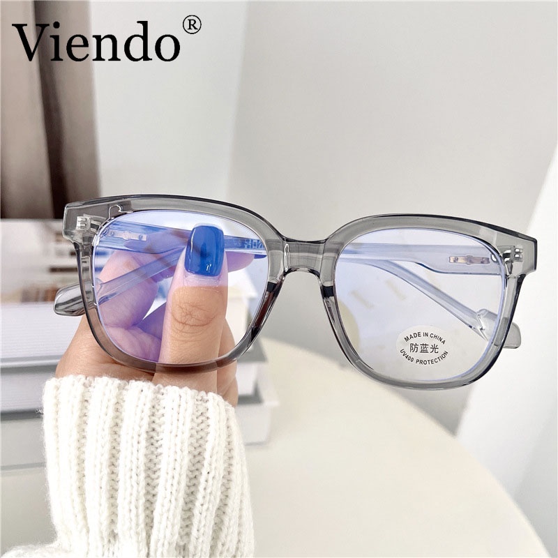Kính cận VIENDO tròng đổi màu chống tia UV chốngánh sáng xanh phong cách Hàn Quốc thời trang nam nữ(có thể cắt cận thị ống kính)