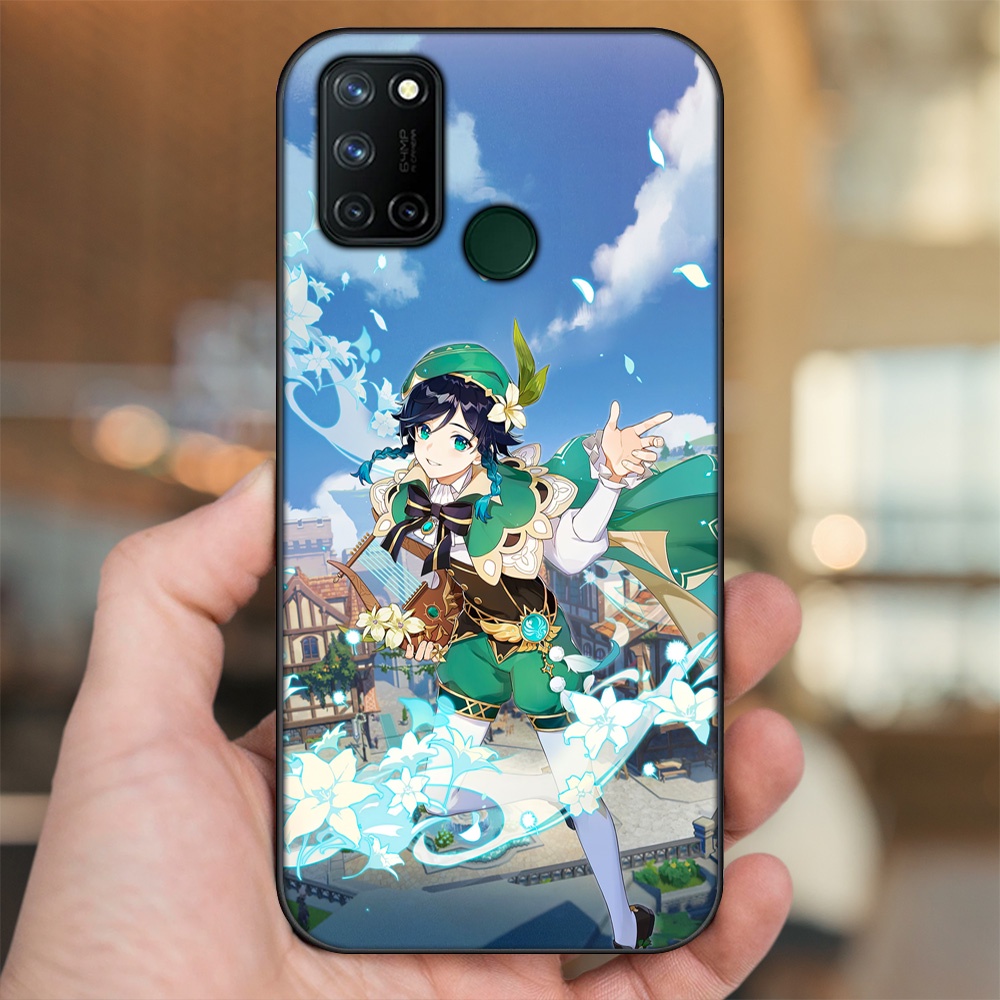 Ốp lưng Realme C17, 7i viền đen in hình Venti Genshin Impact