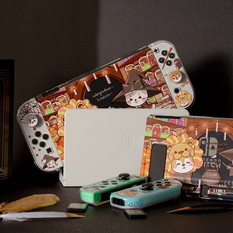 Ốp Bảo Vệ Máy Chơi Game Nintendo Switch & OLED Bằng PC TPU Thoải Mái Kèm 2 Nút Bọc Nút Điều Khiển