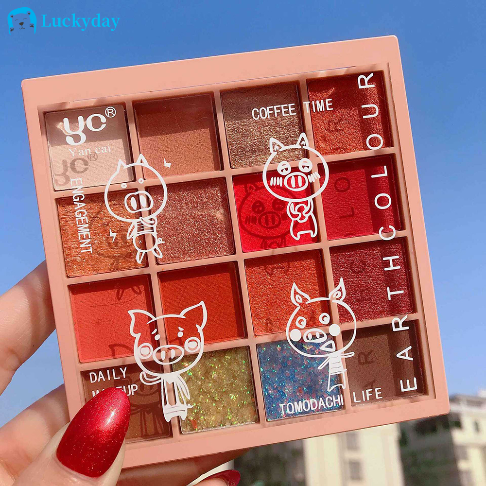 Bảng phấn trang điểm mắt 16 màu lì ánh nhũ chống thấm nước phong cách Hàn Quốc thời trang cho phái đẹp | BigBuy360 - bigbuy360.vn