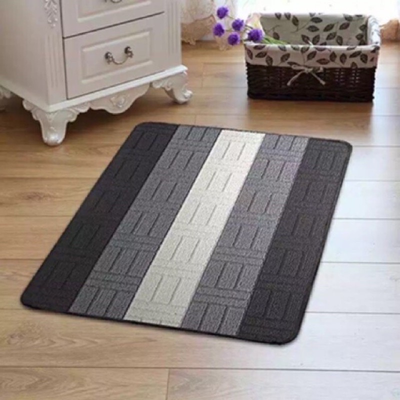 Thảm lau chân nhà tắm ,phòng khách kẻ sọc chống trơn trượt kt 40x60