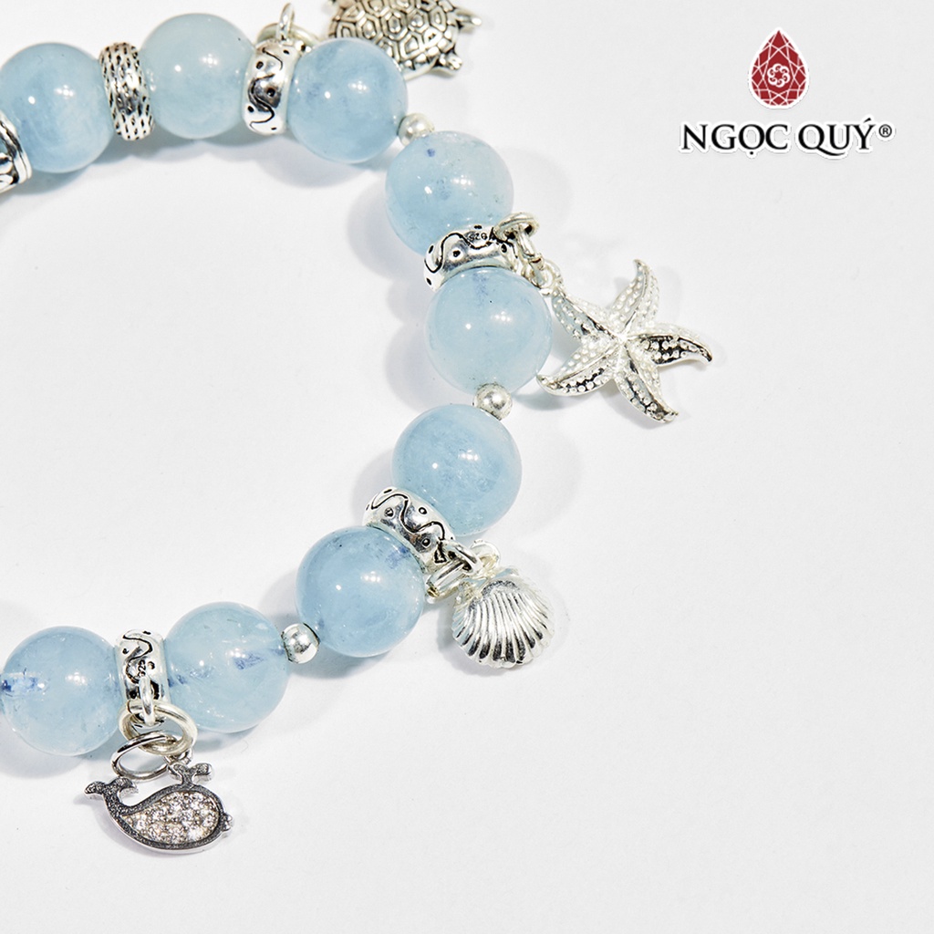 Vòng tay đá AQM charm đại dương - Ngọc Quý