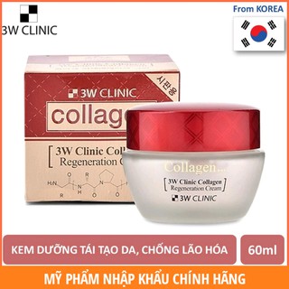 Kem Dưỡng 3W Clinic Collagen Regeneration Cream 60ml - Tái tạo da, chống lão hóa