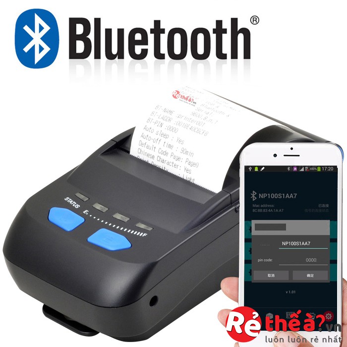 Máy in hóa đơn in nhiệt in bill mini Xprinter XP P300 -  máy in cầm tay bluetooth di động có pin sạc khổ giấy 58 | BigBuy360 - bigbuy360.vn