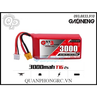 Pin gnb 3000mah 2s 7.4v lipo battery xt30 plug cho tay điều khiển jumper t16 / t18