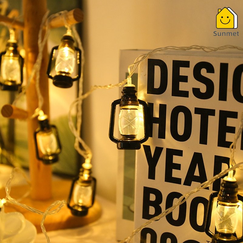 Dây Đèn Led trang trí Hình Đèn Dầu 20 bóng 3M Dễ Thương Thích Hợp decor