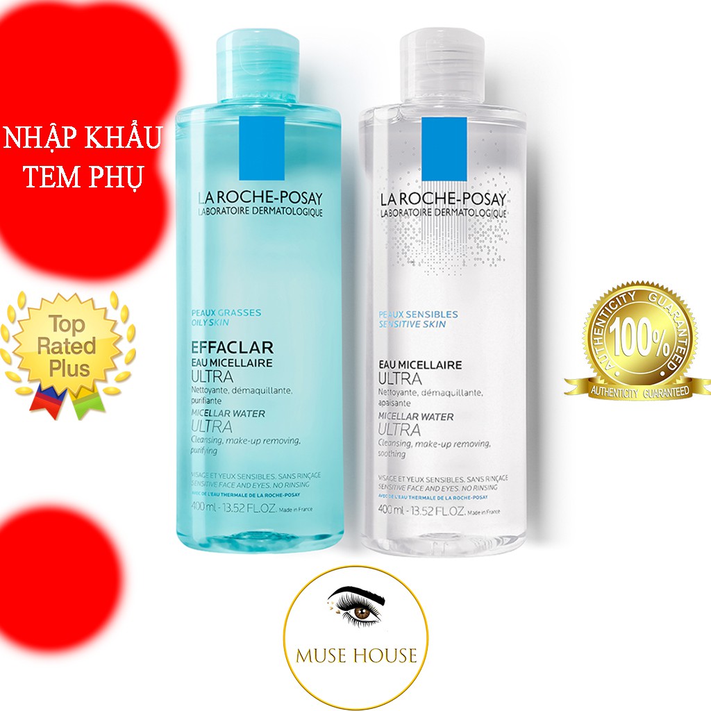 Nước tẩy trang La Roche Posay micellar water ultra 400ml da dầu da nhạy cảm - MUSE HOUSE