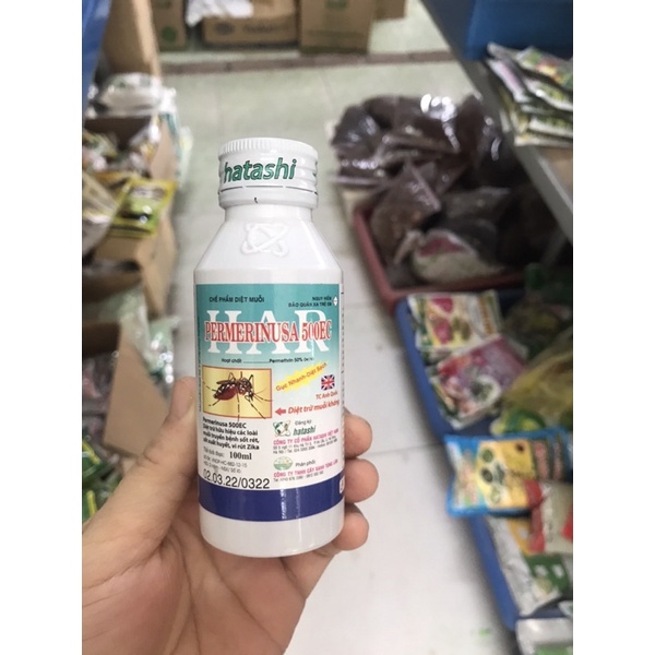 Thuốc Diệt Muỗi Permethrin 500EC Không Mùi chai 100ml, Diệt Gián Diệt muỗi Diệt Kiến Diệt Ruồi Diệt Bọ Chét