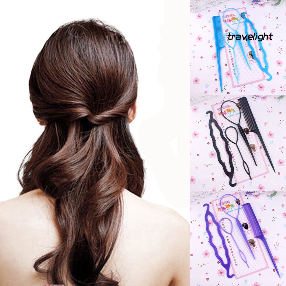 Set 4 dụng cụ tạo kiểu tóc đuôi ngựa tiện lợi