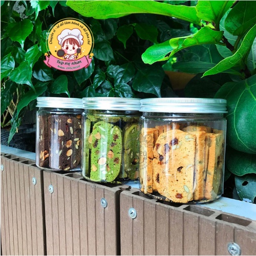 Set nguyên liệu làm bánh Biscotti ăn kiêng, Biscotti nguyên cám đủ 3 vị 500g