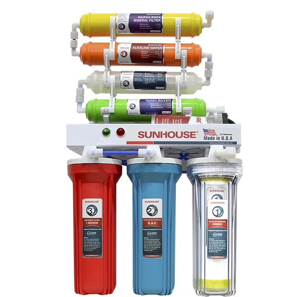 Máy lọc lắp gầm Sunhouse 10 lõi, 9 lõi, 8 lõi không vỏ - Hàng trưng bày bảo hành chính hãng
