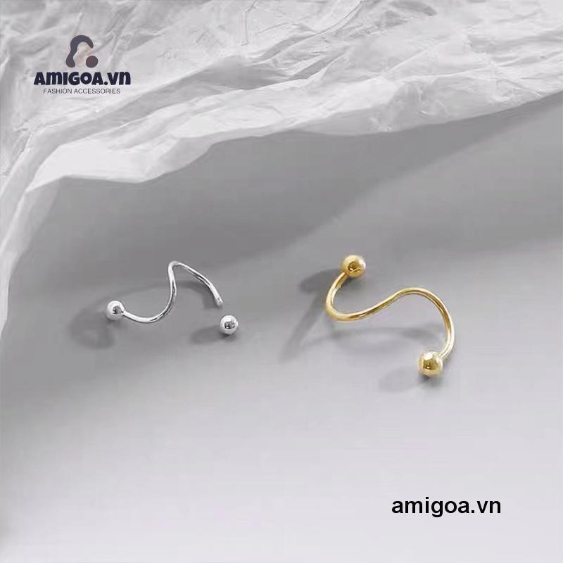 ✨✨1 Đôi Bông Tai Nữ Bằng Đồng Phong Cách Retro Đơn Giản Mùa Xuân