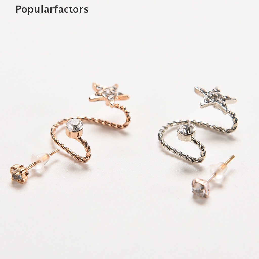 Bông Tai Năm Cánh Hình Ngôi Sao Đính Đá Lấp Lánh Thời Trang