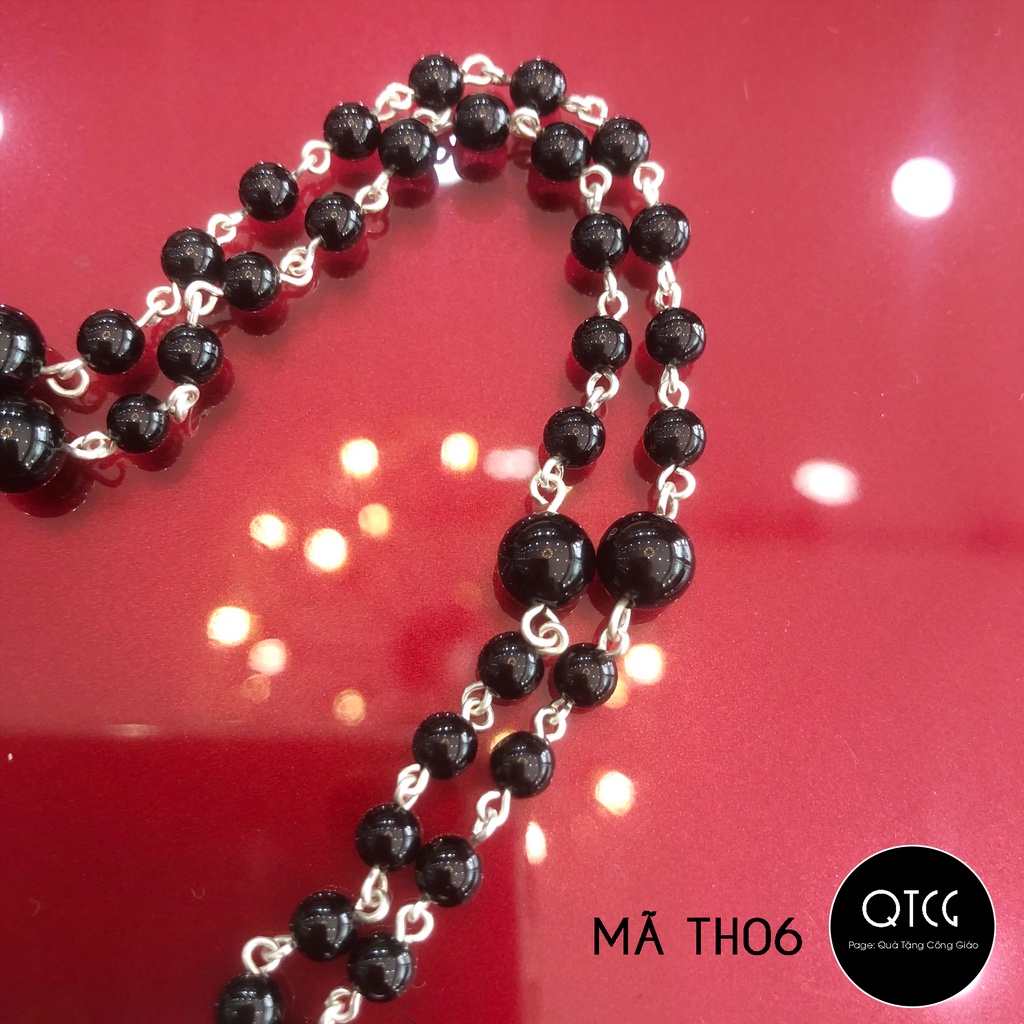 Vòng Mân Côi - Tràng Hạt Đá - Mẫu TH06 cho nam nữ - Quà tặng Công Giáo tinh tế, ý nghĩa