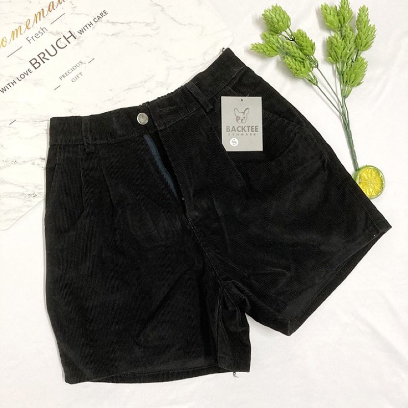 Quần đùi nữ chất nhung co giãn - Quần short nữ lưng cao - freesize 45-50kg - NHUNGDK