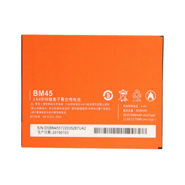 Pin Xiaomi Redmi Note 2 BM45 mới 100% bảo hành 1 đổi 1
