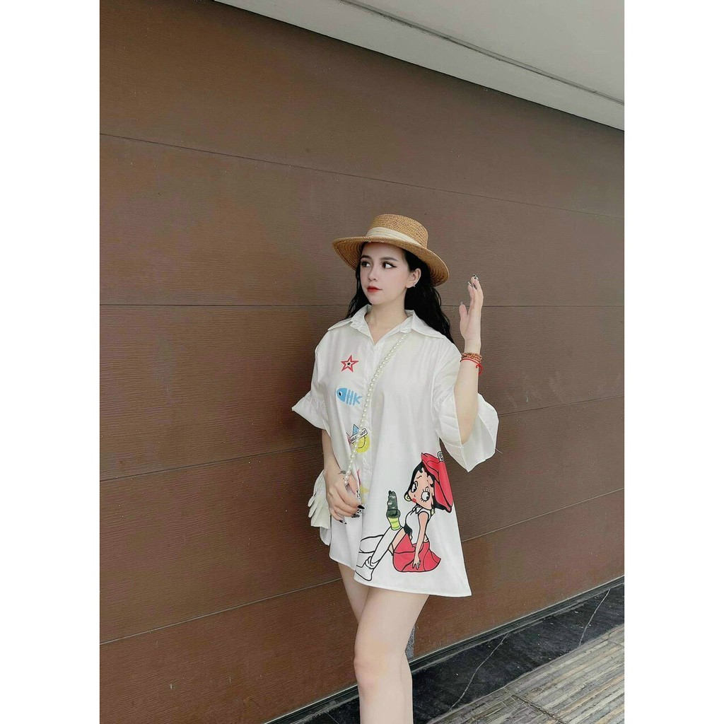 [TREND] ĐẦM SƠ MI TRẮNG CÔ GÁI TAY BÈO HOTTREND BG154211