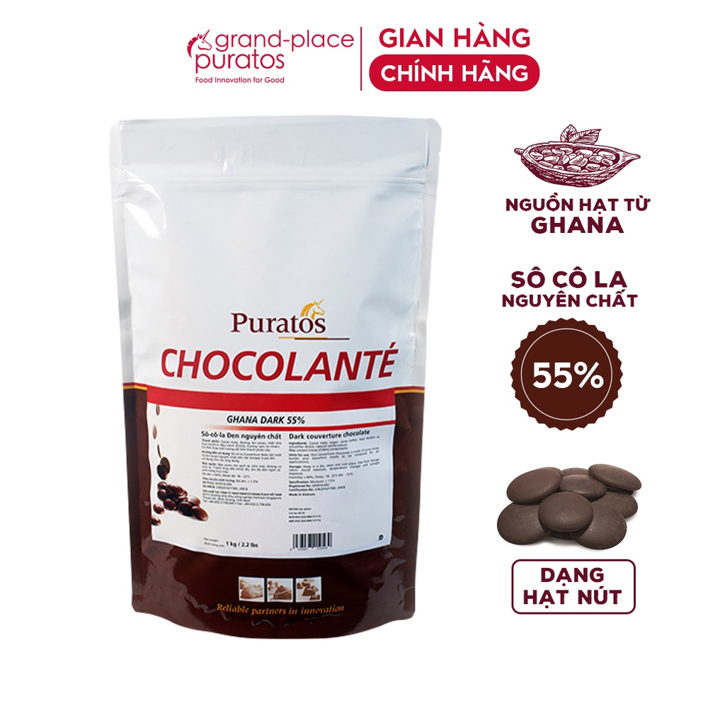Sô Cô La Nguyên Chất Đen 55% Puratos Grand-Place VN-1kg