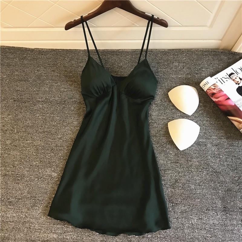 Váy ngủ không họa tiết vải lụa trơn mẫu hot nhất ( Best seller) | BigBuy360 - bigbuy360.vn