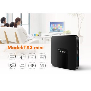 Hộp giải mã mạng phiên bản 2021 TX3 Mini cho TV Box 1GB + 8GB / Android TV 9.0/ Wifi AC Bluetooth 4.1