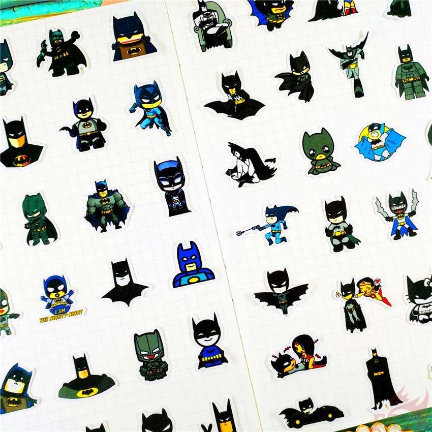 ★★★ Sticker Dán Trang Trí Hình Batman Q-2 DC Chất Lượng Cao ★★★ Bộ 60 Hình Dán Thời Trang Trang Trí Album