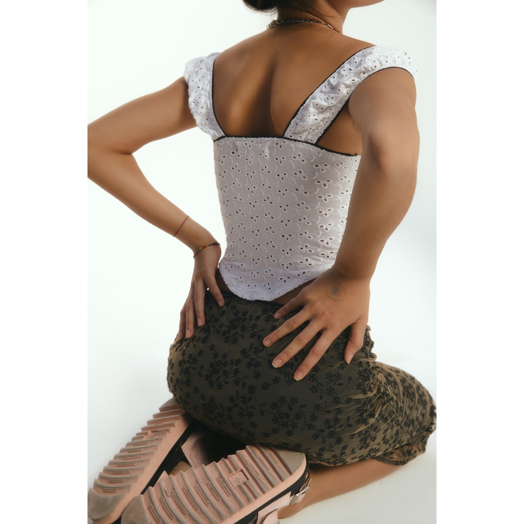 MILKMAID TOP - Áo dây kiểu bản to cổ vuông