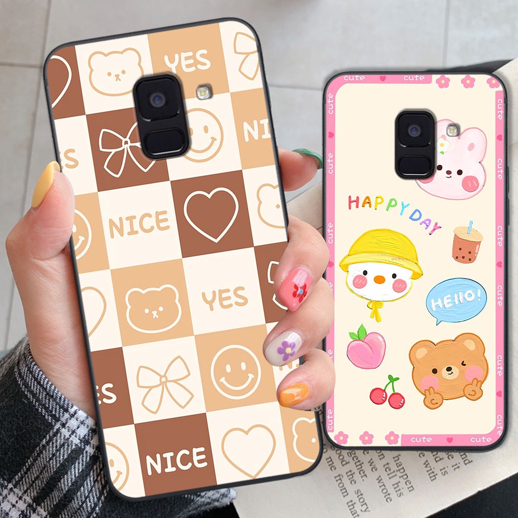 Ốp lưng Samsung A6 2018 happy day, gấu bear dễ thương - BỀN - ĐẸP -BAO GIÁ TOÀN THỊ TRƯỜNG
