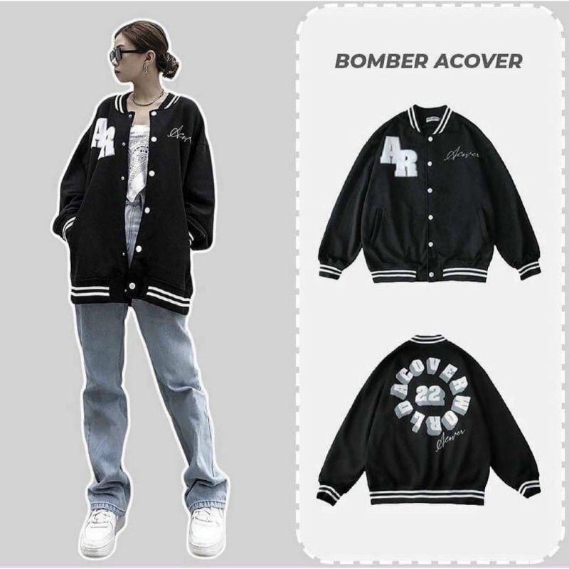Áo Khoác Bomber Unisex Cao Cấp   ❤️FREESHIP❤️ Áo Khoác Bomber Nam Nữ ACOVERWORLDA Thời Trang