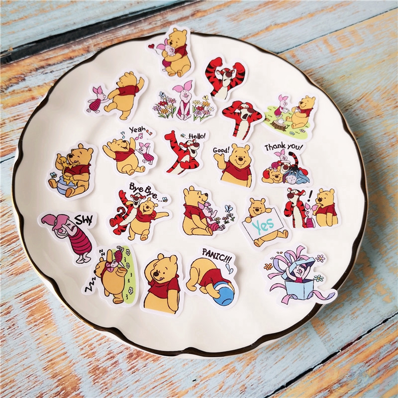 Bộ 40 miếng hình dán gấu Pooh - Disney hỗn hợp trang trí sổ tay DIY Q-4 MJ08059