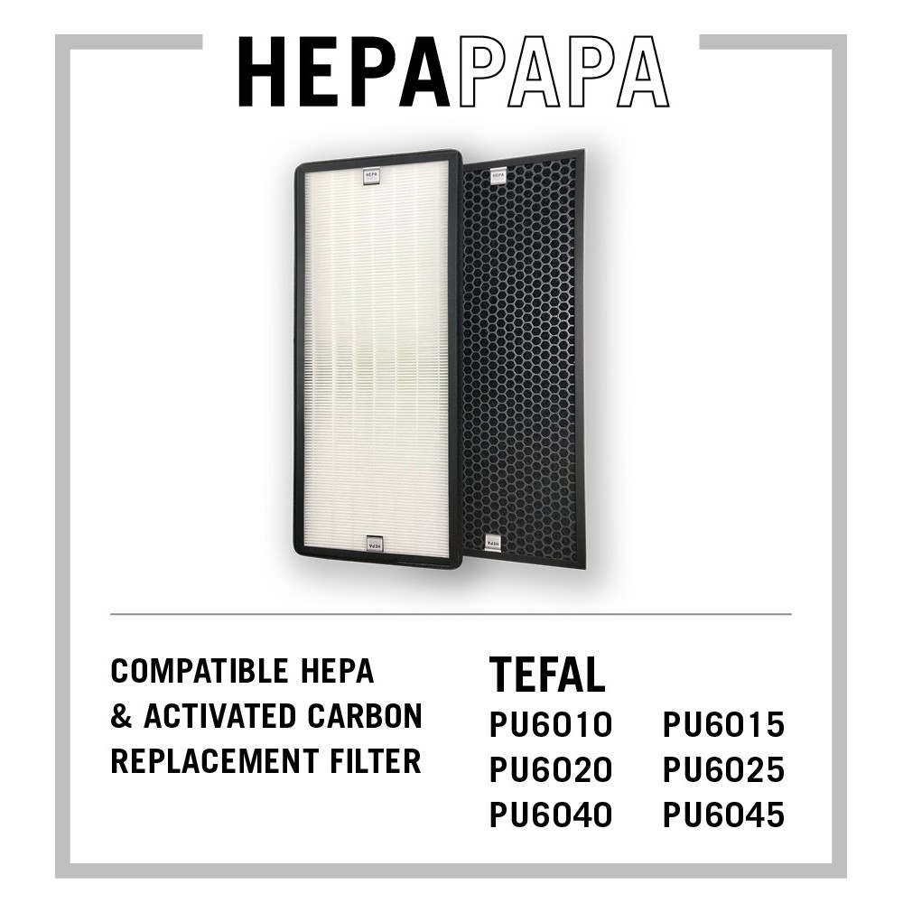 Tefal Compatible Replacement HEPA & Activated Carbon Filters XD6071 XD6061 Suitable For TEFAL PU6010 PU6025.Local Seller
