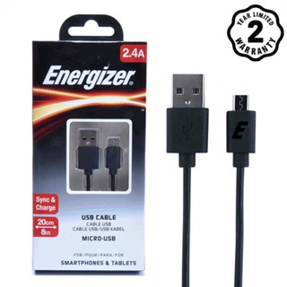[Freeship toàn quốc từ 50k] Cáp sạc Energizer Micro-USB tròn dài 20cm cho Android (Đen)
