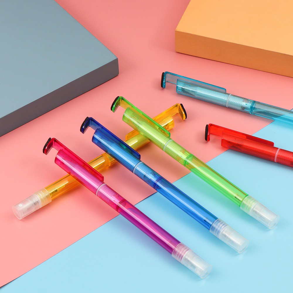 ROW Mini Ballpoint Pencil Portable Cleaning Pens Spray Gel Pen School&amp;Office Supplies Refillable Disinfectant Writing tools Stationery Phone Holder Travel Perfume Bottle