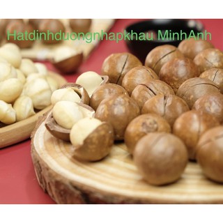 500g Hạt macca nứt vỏ Đắk Lắk Tây Nguyên nhân trắng size to giòn thơm
