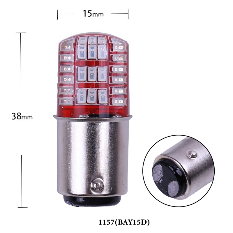 Bóng đèn LED Kevanly 1157 Bay15D 3014 42SMD ánh sáng đỏ cho xe hơi