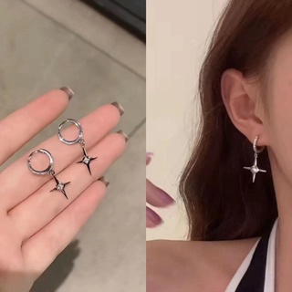 Khuyên Tai Hình Chữ Thập Đính Đá Zircon Đơn Giản Thời Trang