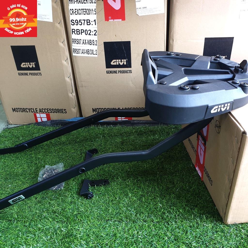 Baga Exciter 155 Givi Mẫu HRX Chịu Lực Cao Có Đế Gắn Thùng Và Đèn Hậu Stop